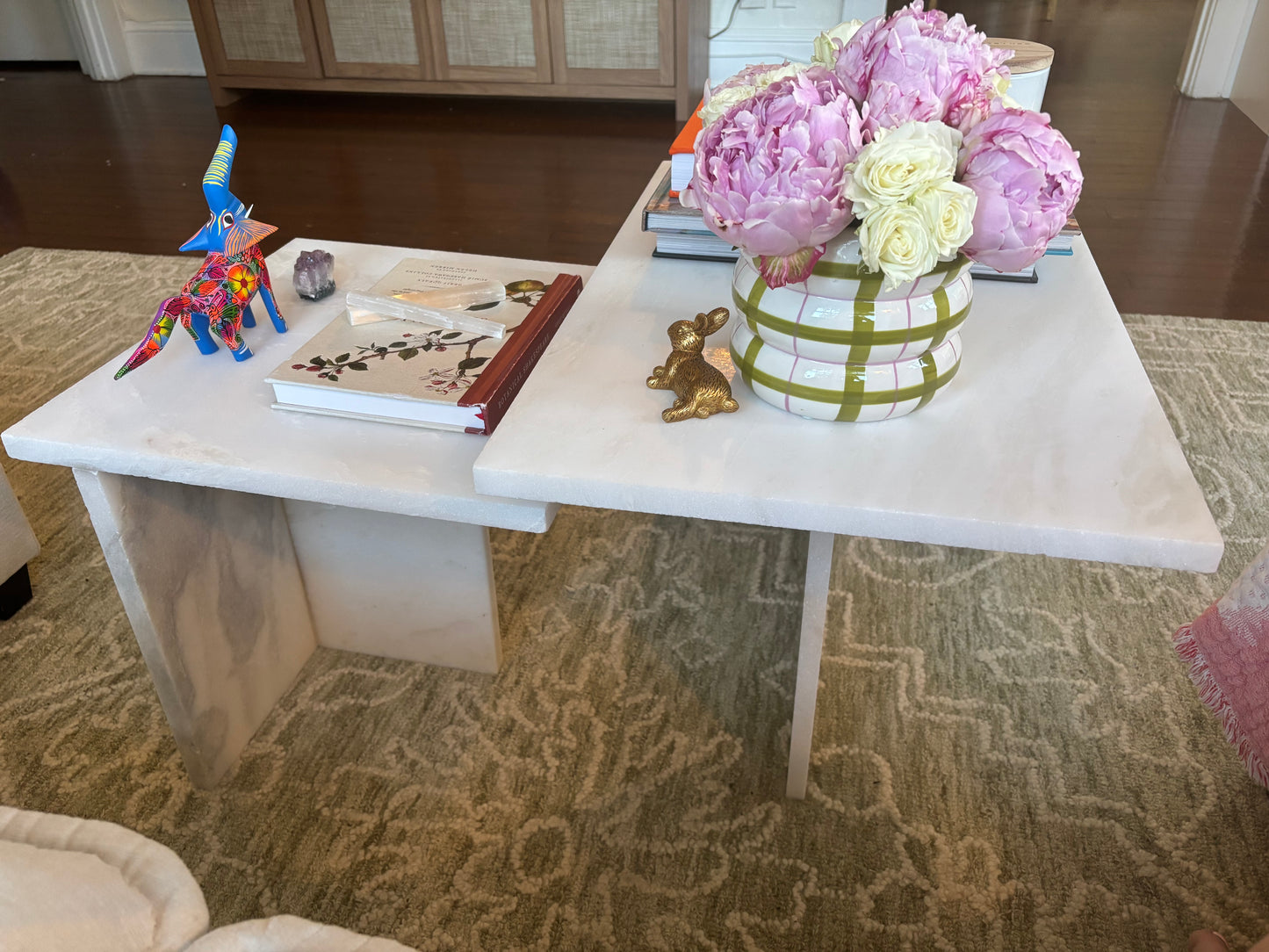 Celestara White Carrara Marble Coffee Table