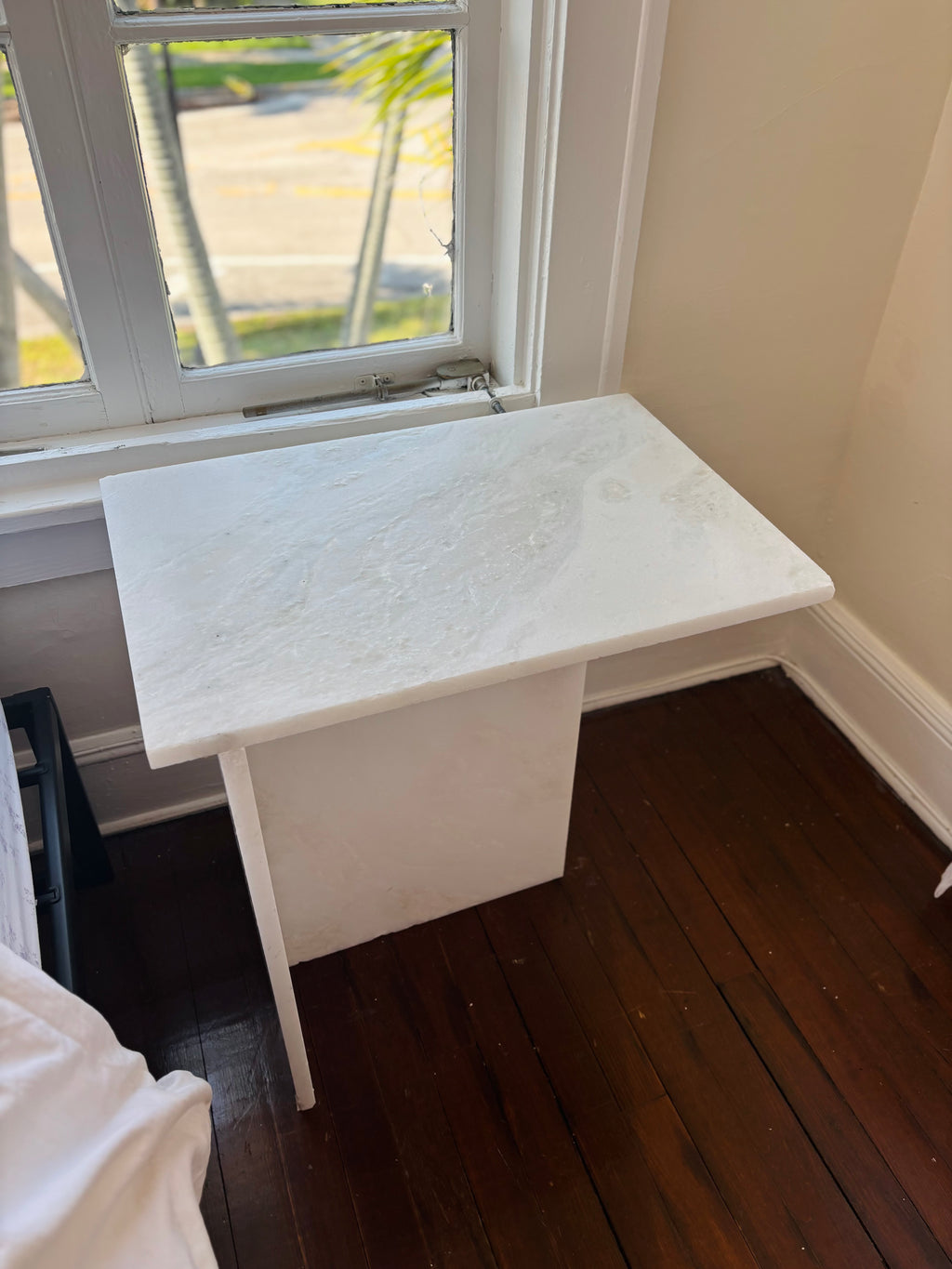 Alto Celestara White Carrara Marble Side Table