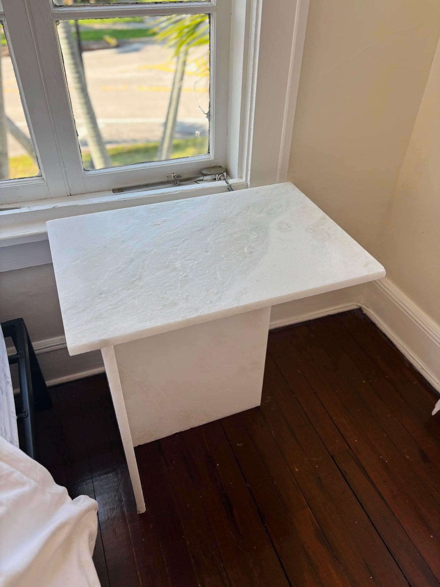 Alto Celestara White Carrara Marble Side Table