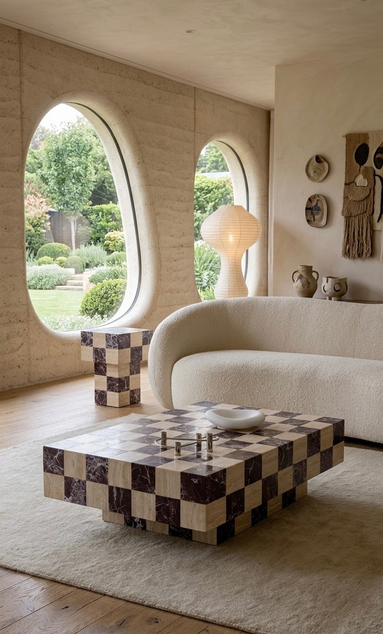 The Checkmate Stone Coffee Table