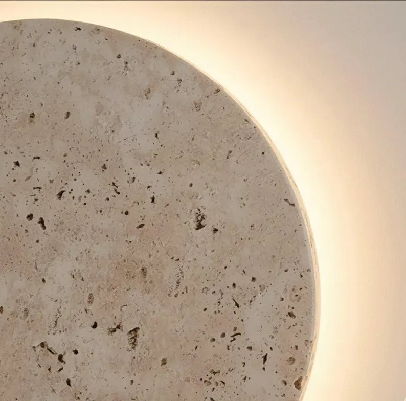 Luna travertine sconce