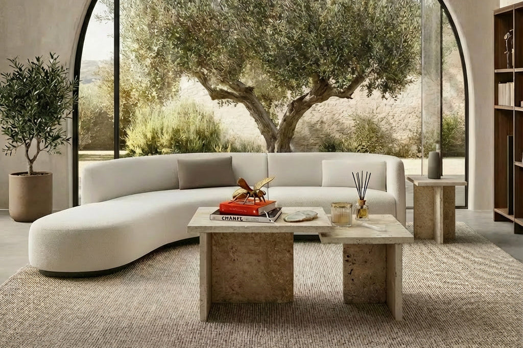 TerraForma Travertine Coffee Table