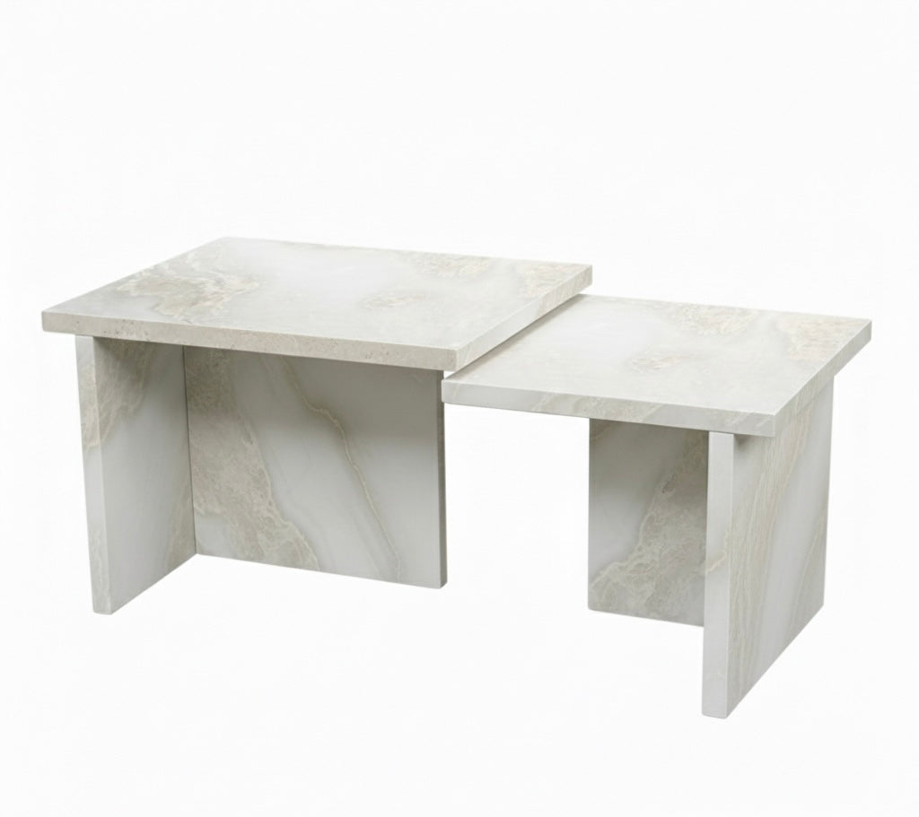 Celestara White Carrara Marble Coffee Table