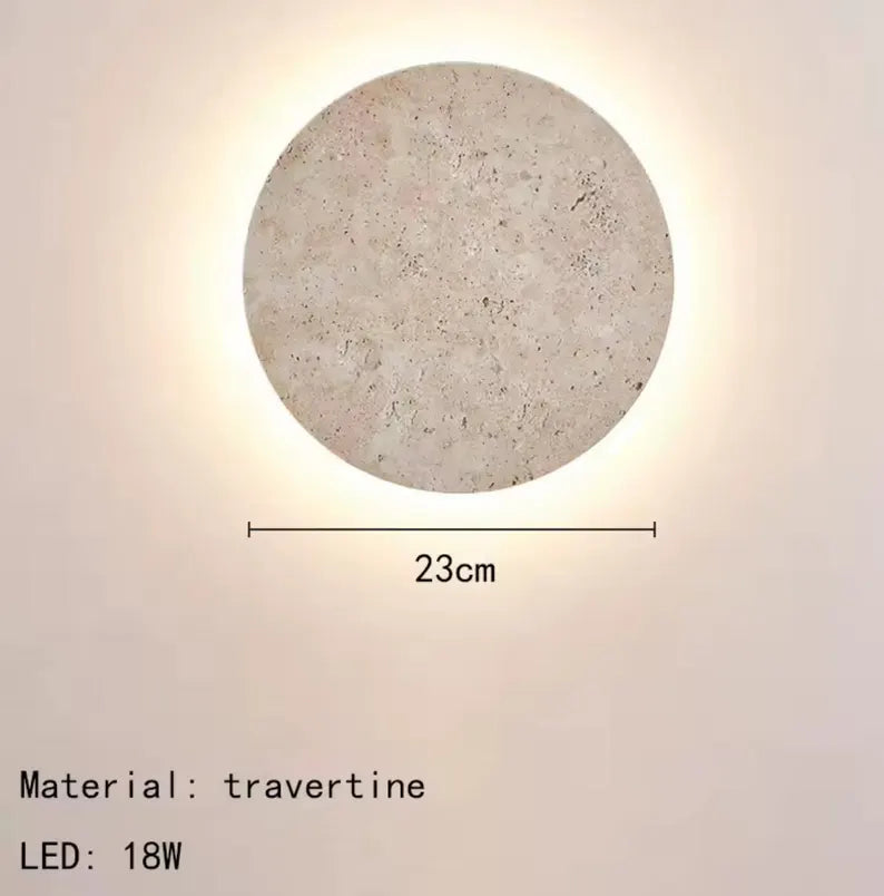 Luna travertine sconce