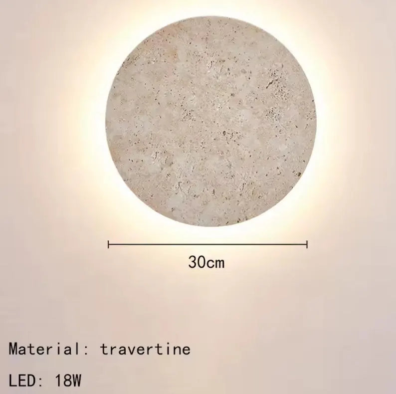 Luna travertine sconce