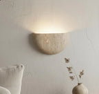Luna arc travertine sconce