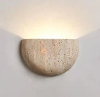 Luna arc travertine sconce
