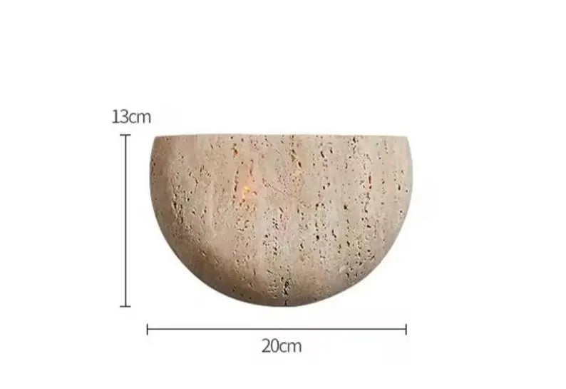 Luna arc travertine sconce