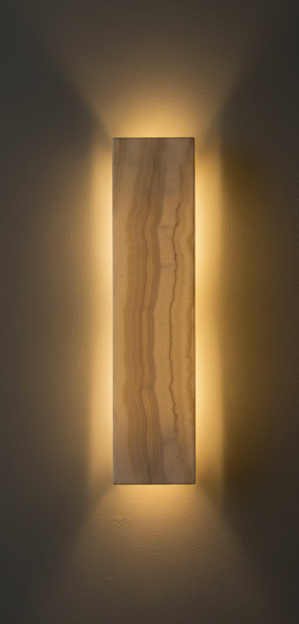 Onyx stone wall sconce