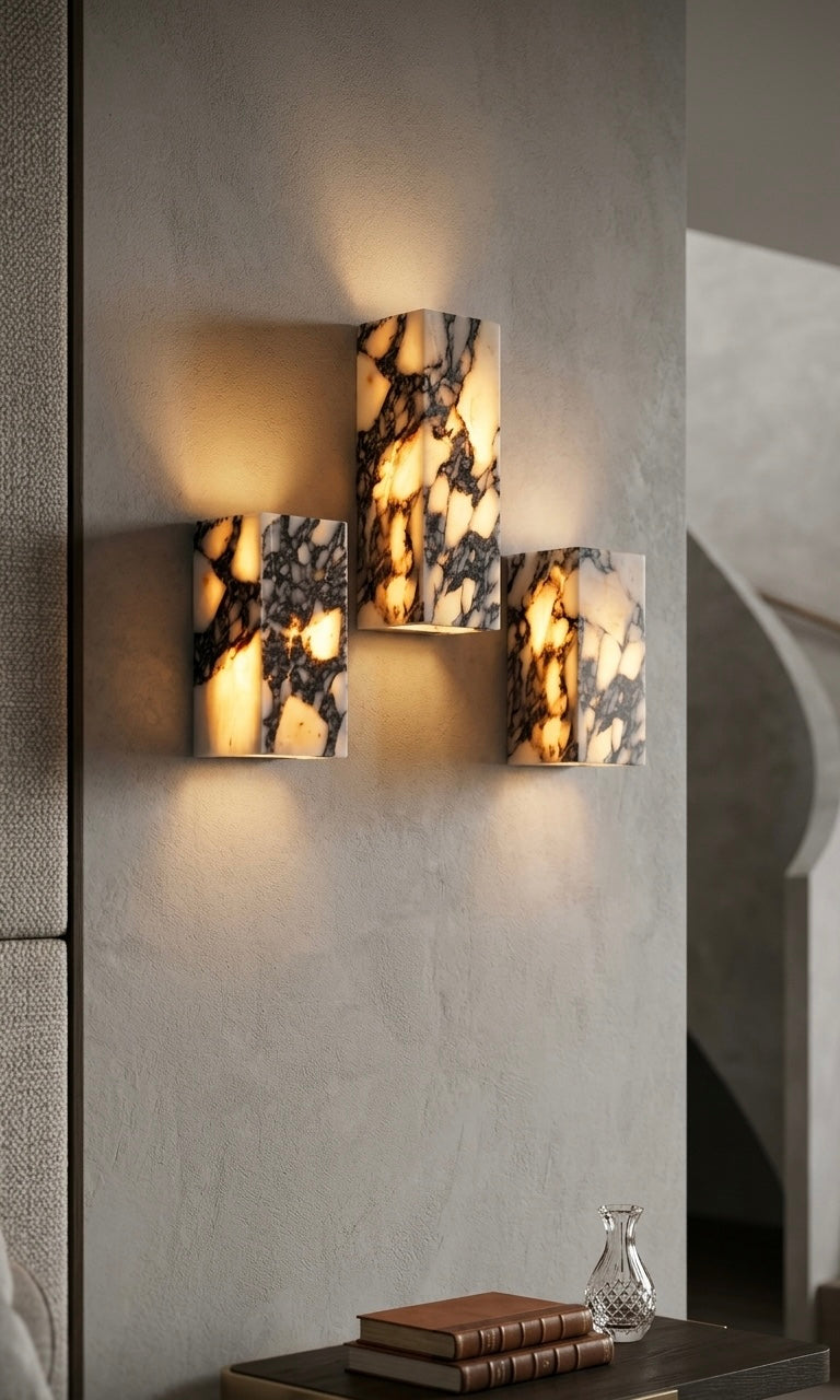 Marble wall sconce