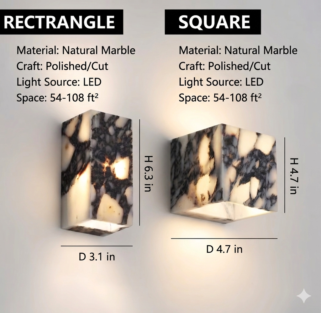 Marble wall sconce