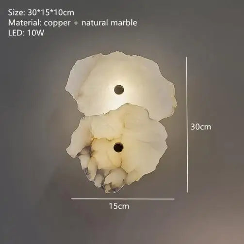 Hand-Carved Raw-Edge Translucent Marble Sconce