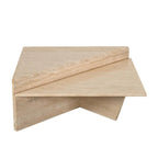 The Split Monolith – Nesting Travertine Coffee Table Set
