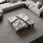 The Canyon Arabescato Marble Square Coffee Table