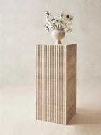 Fluted Travertine Pedestal