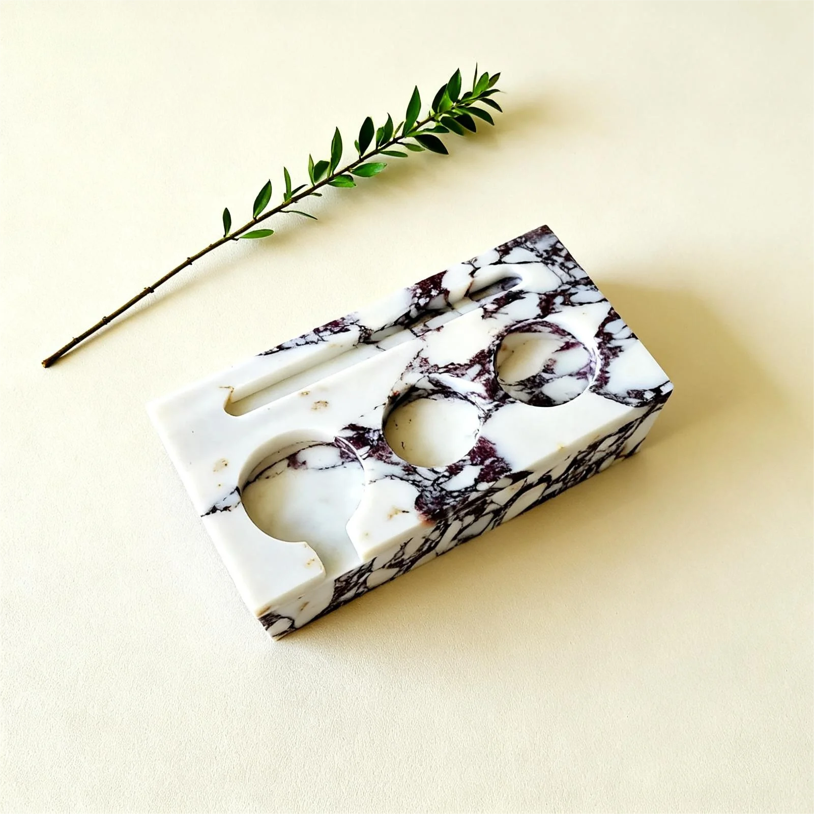 The Viola Calacatta Marble Espresso Tamping Station Block