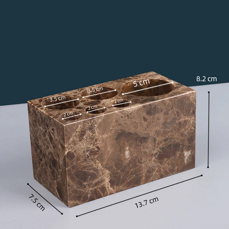 The Monolith Vanity Organizer – Hand-Carved Solid Marble