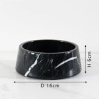 Luxury Marble Pet Bowl - White Onyx or Black Marble Cat and Dog Food Dish