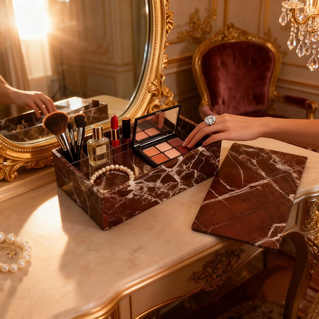 The Levanto Rosso Marble Rectangular Jewelry & Keepsake Box