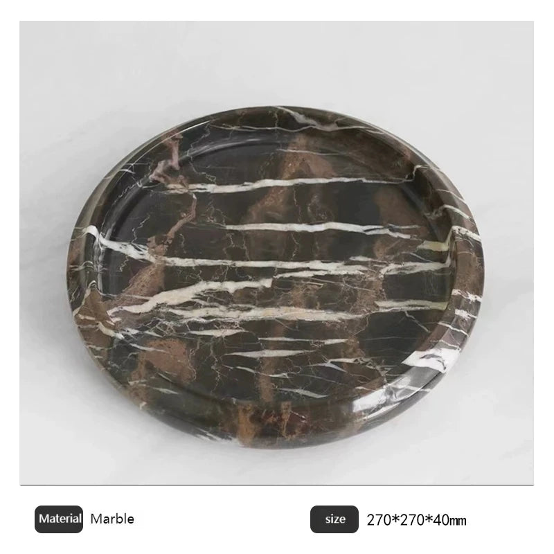 Beveled Edge Natural Marble Tray