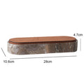 Vintage Artisan Stone Valet Tray with Leather Lid