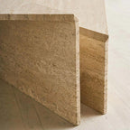 The Split Monolith – Nesting Travertine Coffee Table Set