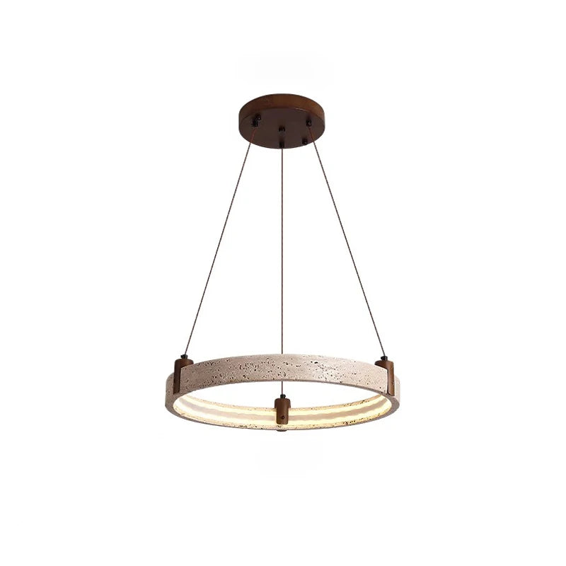The Aurelia Travertine Ring Pendant Chandelier