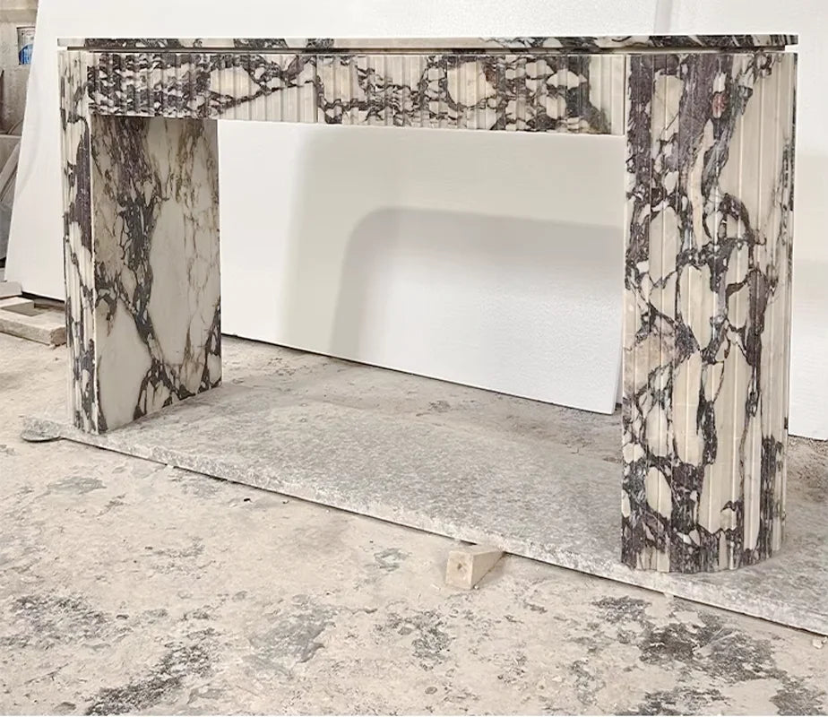 The Fluted Monolith – Grand Marble Console Table