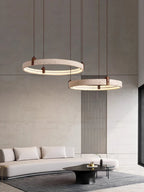 The Aurelia Travertine Ring Pendant Chandelier
