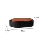 Vintage Artisan Stone Valet Tray with Leather Lid