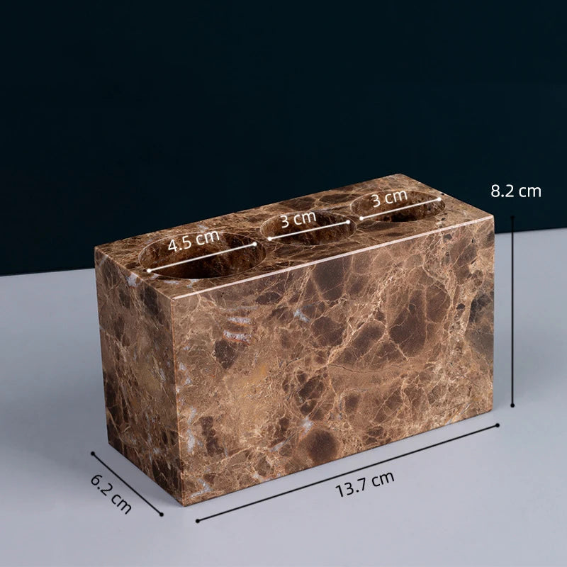 The Monolith Vanity Organizer – Hand-Carved Solid Marble