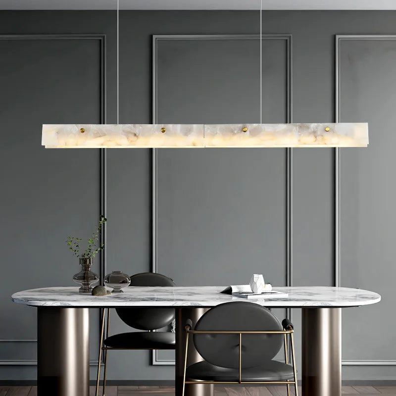 Alabaster Marble Linear Pendant Chandelier