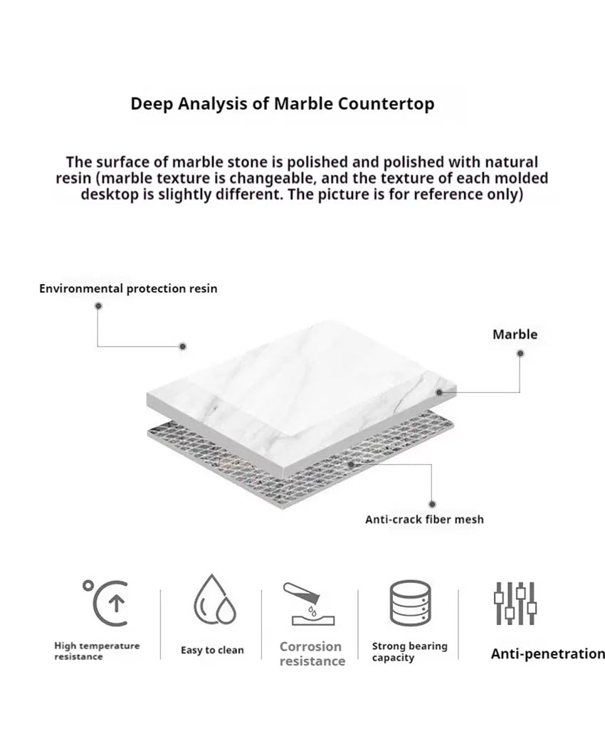 The Canyon Arabescato Marble Square Coffee Table