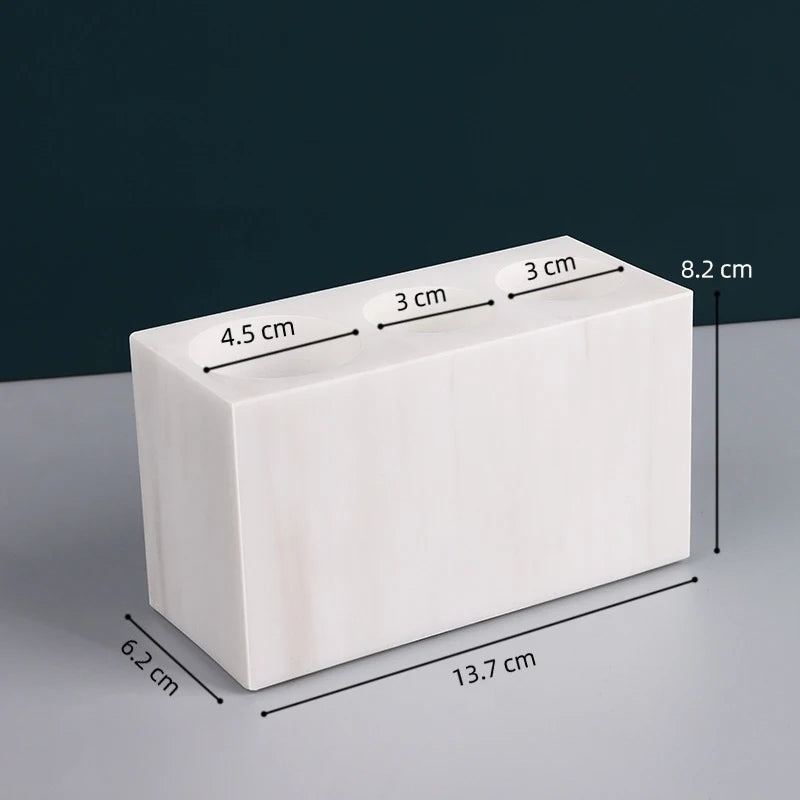 The Monolith Vanity Organizer – Hand-Carved Solid Marble