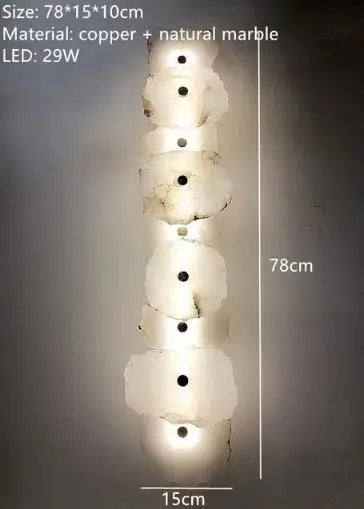 Hand-Carved Raw-Edge Translucent Marble Sconce
