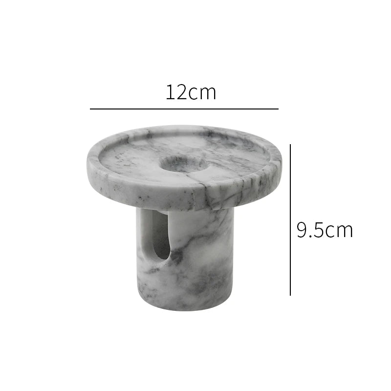 Pedestal Stone Candle Holder - Carrara Marble, Onyx, Ariston, & Nero Marquina Pillar Stand