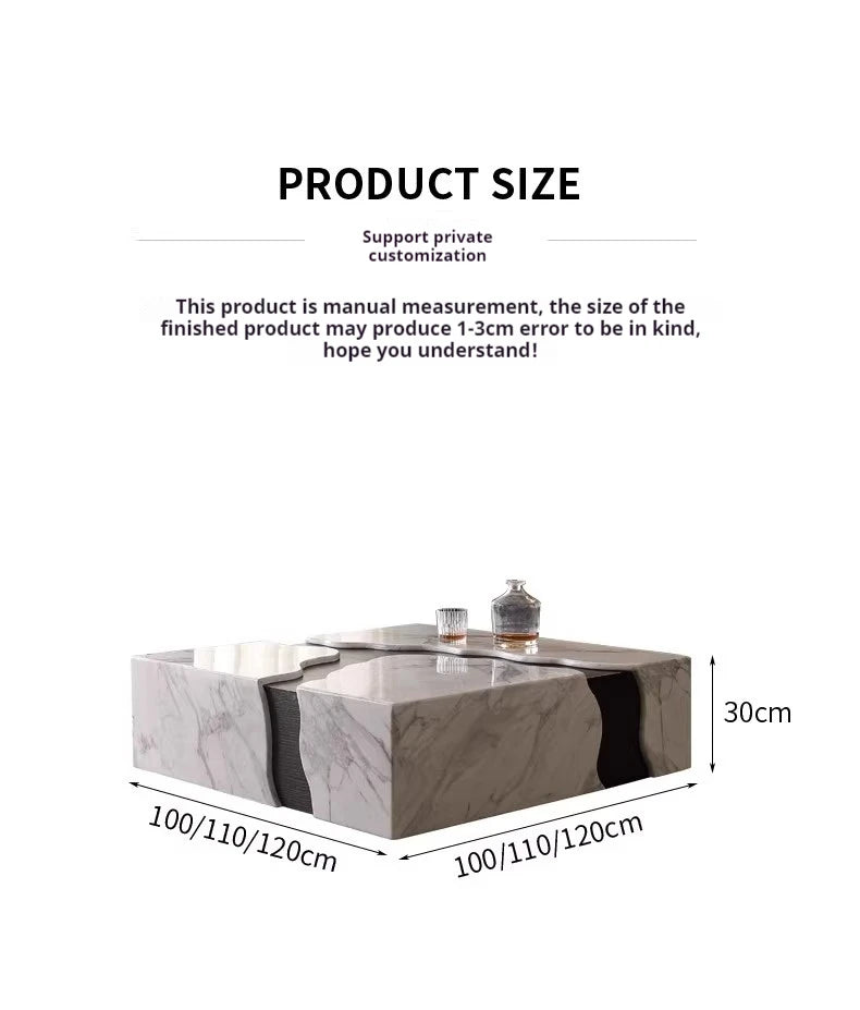 The Canyon Arabescato Marble Square Coffee Table