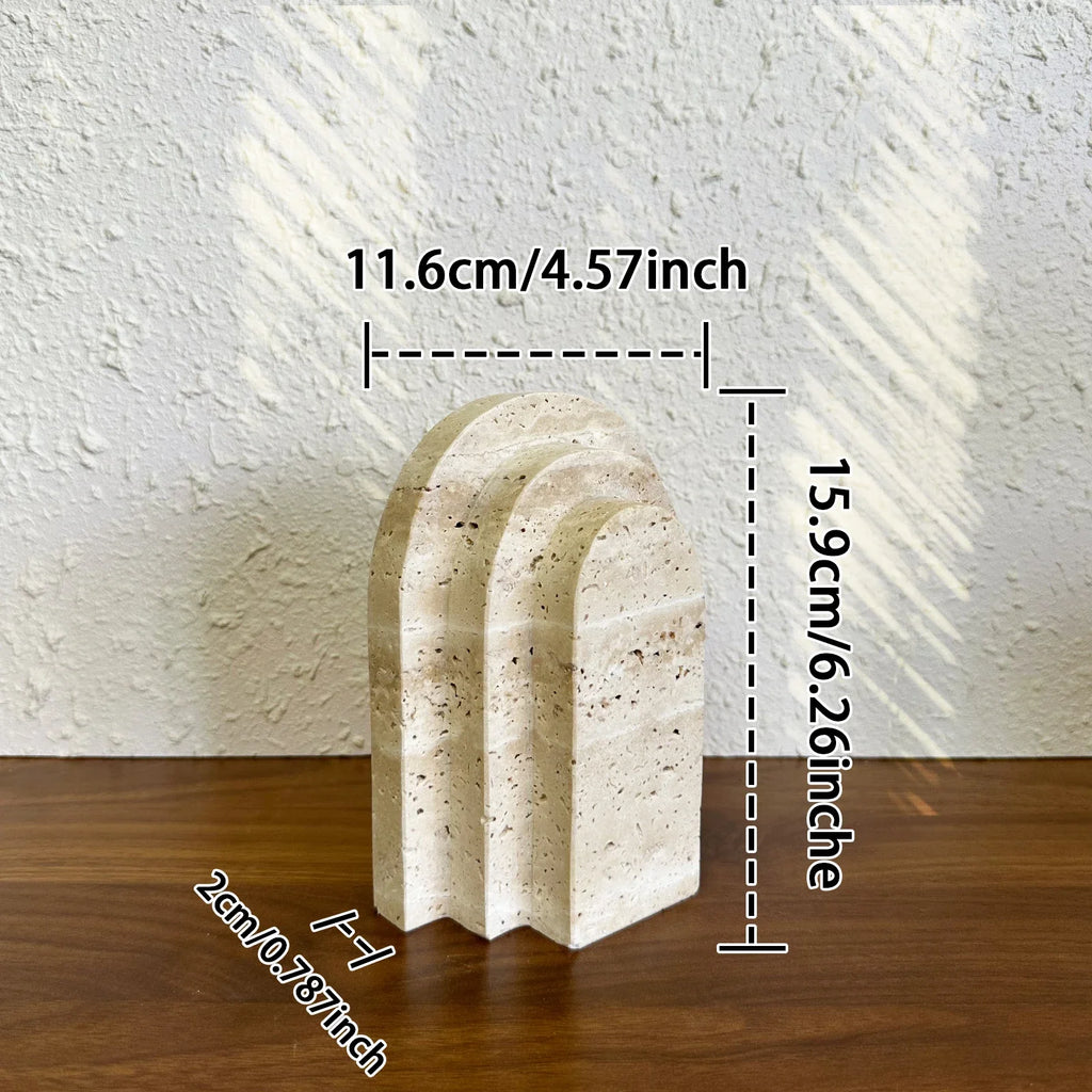 Petra Arched Travertine Stone Bookends
