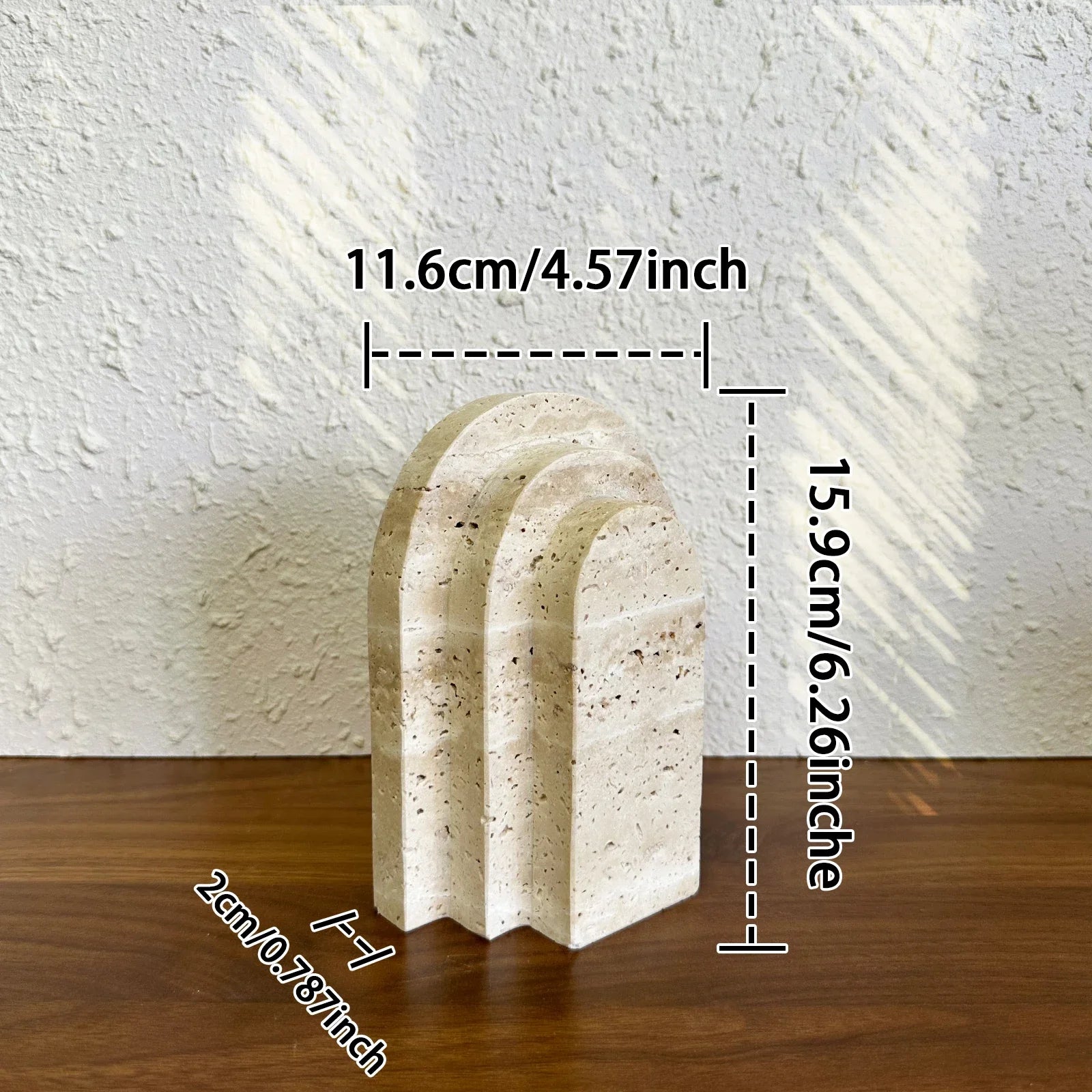 Petra Arched Travertine Stone Bookends
