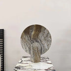 Sculptural Marble Halo Table Lamp - Calacatta Viola, Travertine, & Arabescato Stone Sconce