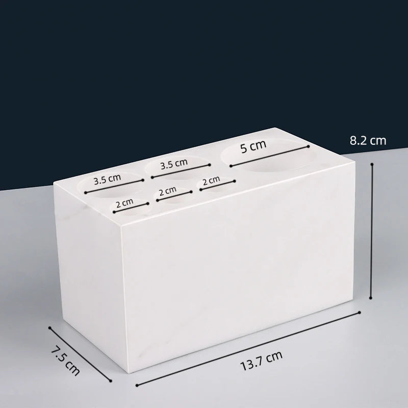 The Monolith Vanity Organizer – Hand-Carved Solid Marble