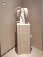 Fluted Travertine Pedestal