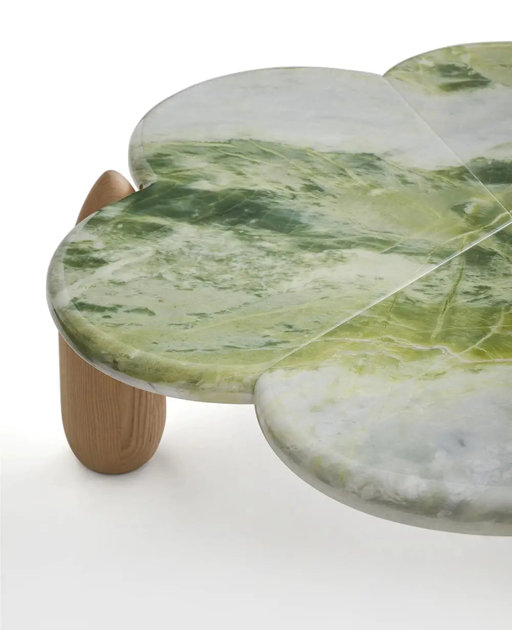 The Clover Green Onyx & Oak Coffee Table