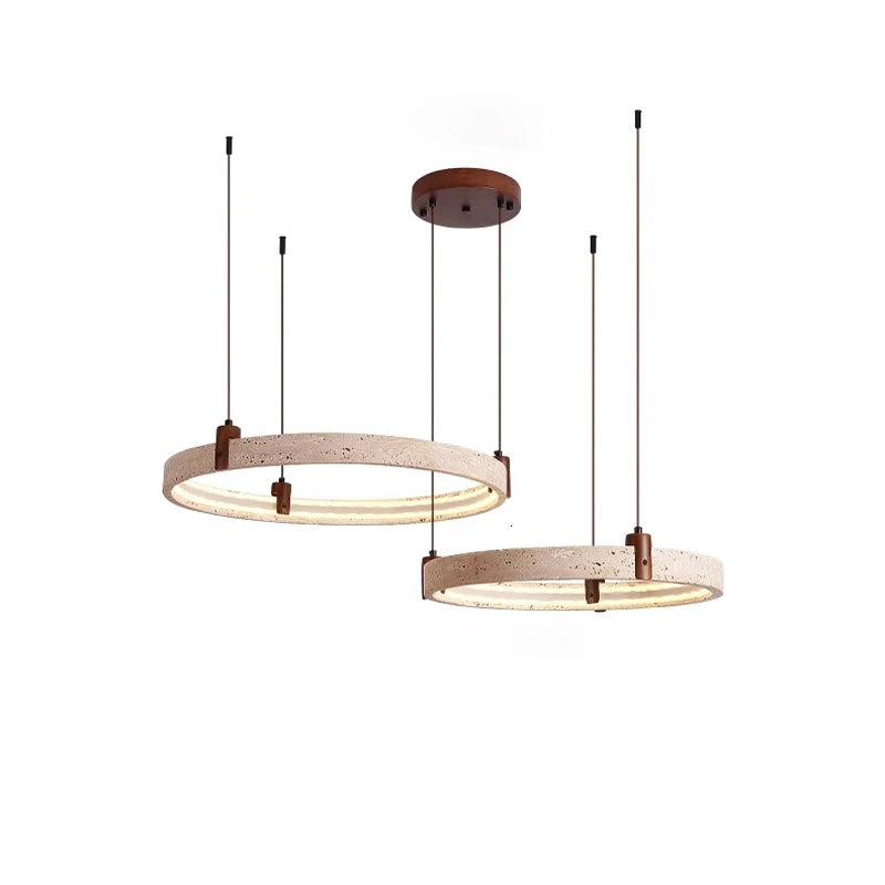 The Aurelia Travertine Ring Pendant Chandelier