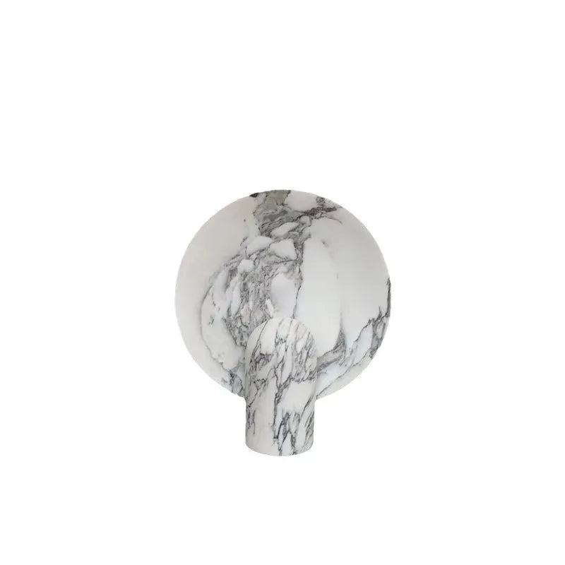 Sculptural Marble Halo Table Lamp - Calacatta Viola, Travertine, & Arabescato Stone Sconce
