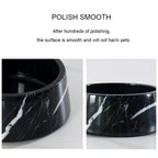 Luxury Marble Pet Bowl - White Onyx or Black Marble Cat and Dog Food Dish