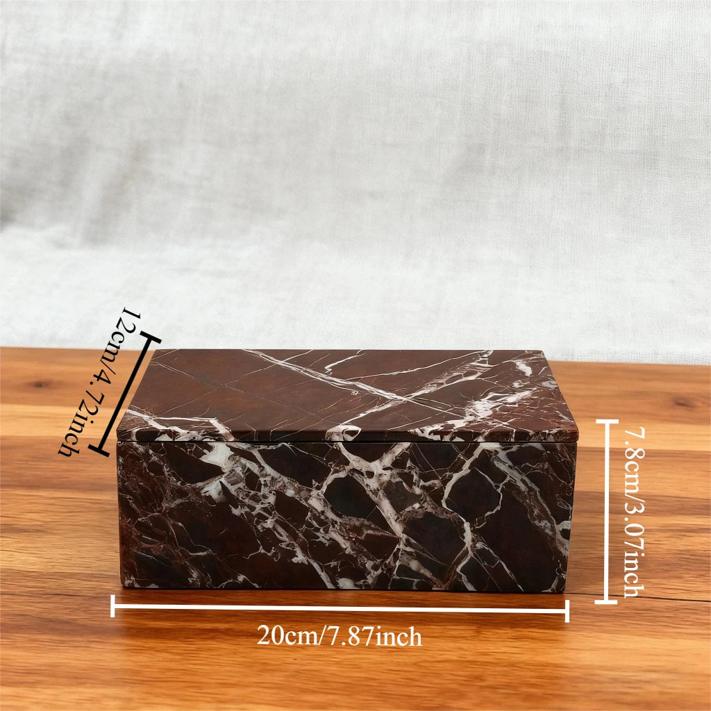 The Levanto Rosso Marble Rectangular Jewelry & Keepsake Box