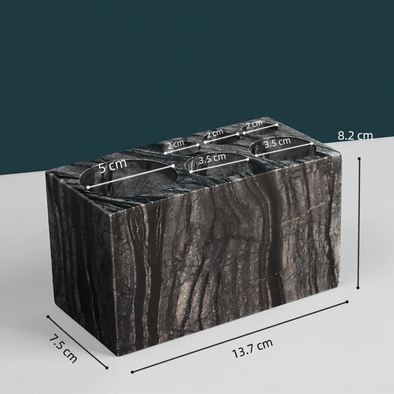 The Monolith Vanity Organizer – Hand-Carved Solid Marble