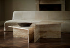 The Split Monolith – Nesting Travertine Coffee Table Set