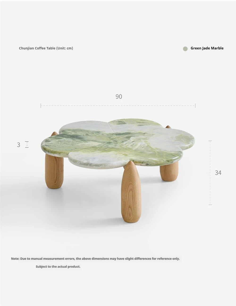 The Clover Green Onyx & Oak Coffee Table